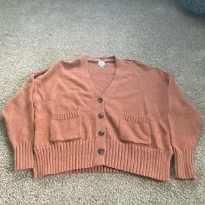 Womens Orange button sweater. Size small